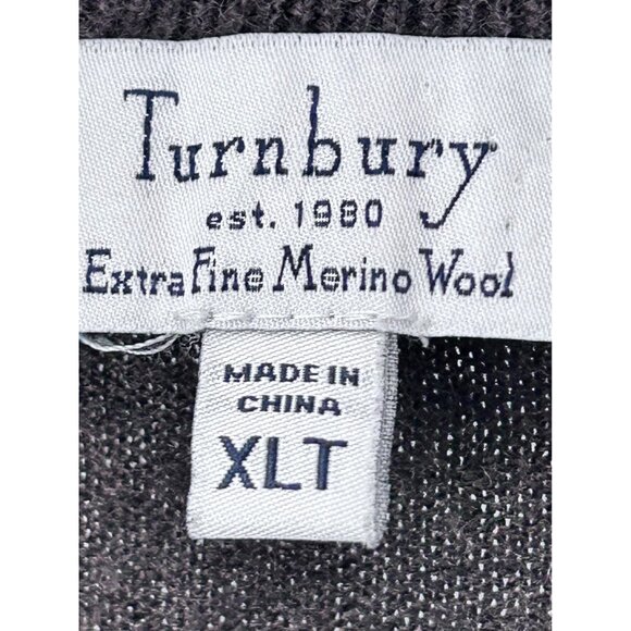 TURNBURY~ Mens Extra Fine Merino Wool V-Neck Sleeveless Sweater Vest Brown, XLT - Picture 5 of 10
